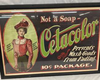 Cetacolor by The Acme Sign Printing Co. Frame Paper Advertisement, 36 x 24 Inches