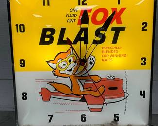 Fox Blast Pam Clock Co. Light-Up Clock, 15 inches
