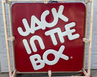 Emb. ‘Jack in the Box’ Lexan Can Sign, Rewired & Functional, 61″ x 61″