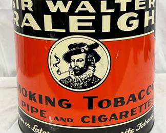 Sir Walter Raleigh Tobacco Tin,  13in by 13in