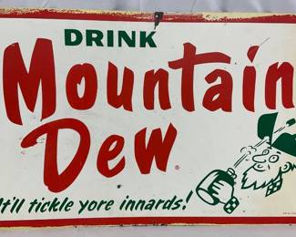 Mountain Dew Metal Sign with Hillbilly Willy Graphic 18×30