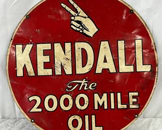 DS Kendall ‘The 2000 Mile Oil’ Metal Sign, 24in Diameter