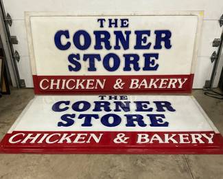 ‘The Corner Store Chicken & Bakery’ Lexan Signs, 97in x 48in