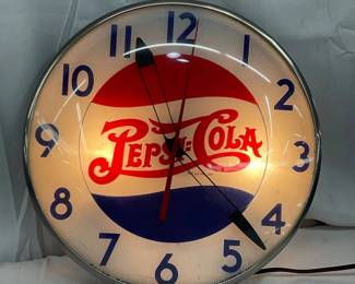 Pepsi-Cola Double Dot Clock, 14 Inches, by Telechron