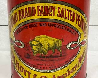 Buffalo Brand Fancy Salted Peanuts Metal Can with Lithographed Graphics