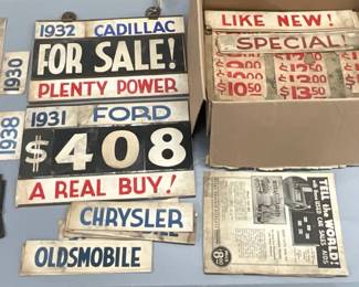 Lot of Early 1930s Paper Adv Ford and Cadillac
