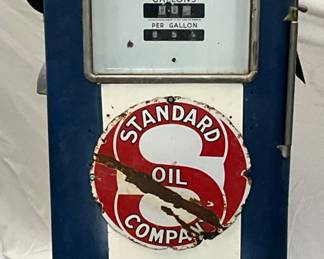 Early Bowser Gas Pump with Standard Oil Company Emblem