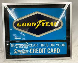 Goodyear and Sinclair Advertising Lexan  Metal Framed Sign, 24in x 21in