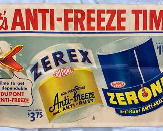 Du Pont Zerex and Zerone Anti-Freeze Banner, 42×26