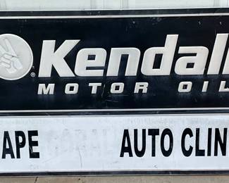 Emb. Kendall Motor Oil and Cape Auto Clinic, Metal Sign, 59in x 34in
