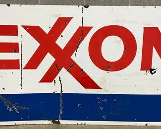 +4 Porc. Exxon Gas Station Sign, 7ft. 