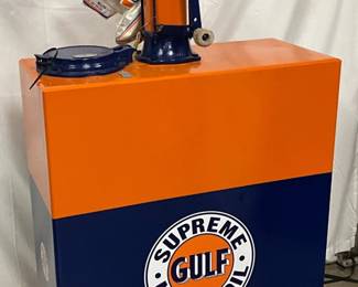Gulf Motor Oil Gilbert & Barker Oiler, 29in x 59in, Restored 