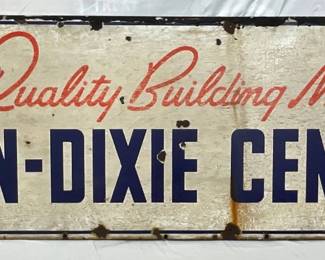 Single-Sided Porcelain Advertising Sign for Penn-Dixie Cement, 72in x 24in