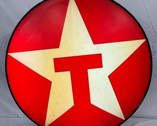 Texaco Lighted Lexan Sign with 7in. Can, 33in. Diameter