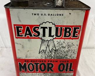 2g. Eastlube Pioneer Oil Co. Metal Motor Oil Can