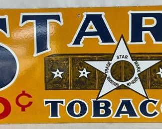 SSP Star Tobacco Sign, 28in x 12in