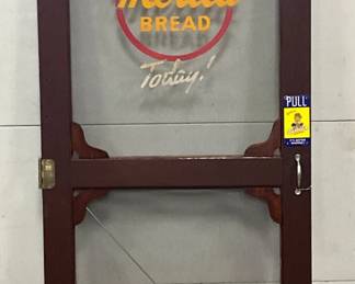 Merita Bread Wooden Screen Door w/Sunbeam Pull Plate, 79×32 