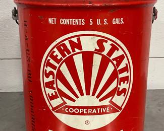 5g. Eastern States Cooperative Motor Oil Can with Lid