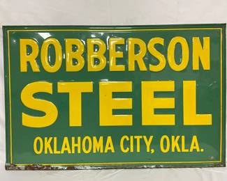 Emb. Robberson Steel Metal Sign, Oklahoma City, OKLA., 40×26 