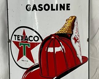 Texaco Fire-Chief Gasoline SSP Curved Gas Pump Plate, 10x18