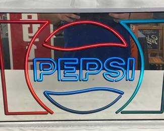 Pepsi Light-Up Flickering Neon Sign, 20in x 13in, Fully Operational