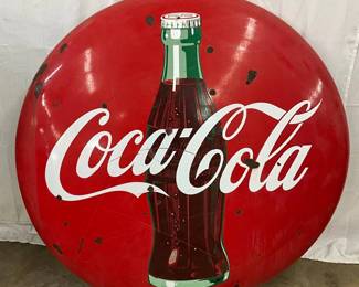 Porc. Coca-Cola 48-Inch Advertising Button Sign