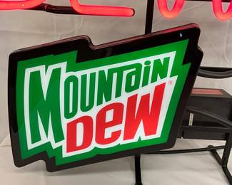 Mountain Dew Neon Sign ‘Do the Dew’ With Bicycle Graphic, 24×25 Inches