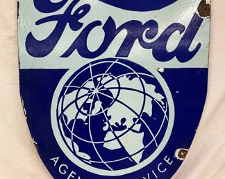 DSP ‘Ford Agence Service 1947’ Sign, 18 x 24, Contemporary 