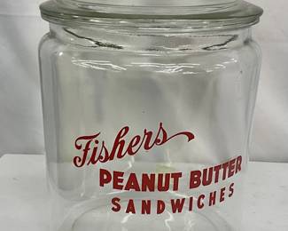 Fishers Peanut Butter Sandwiches Glass Store Jar with Lid, 9in x 12in