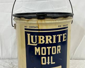 5g. Lubrite Motor Oil Can by Socony-Vacuum Oil Company