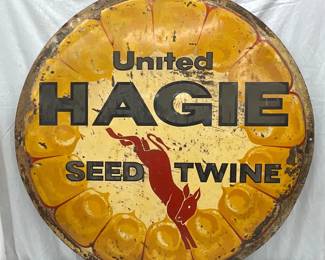 Emb. United Hagie Seed Twine Metal Sign, 36 Inches