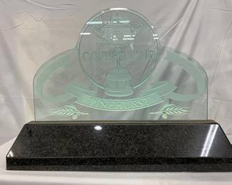 Illuminated Coors Cup Pinehurst Glass Sign with Marble Base, 35 x 26 in.