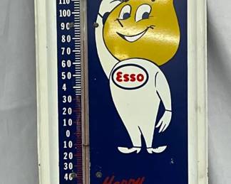 Metal Esso Thermometer, 8in x 27in, Advertising Sign