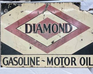 DSP Diamond Gasoline and Motor Oil Sign, 52in x 36in