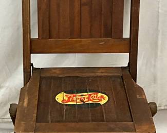 Pepsi-Cola Double Dot Wooden Folding Chair 