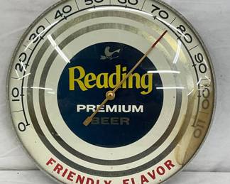 12in. ‘Reading Premium Beer’ Glass-Faced Thermometer