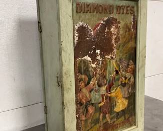 Early Wooden and Metal ‘Diamond Dyes’ Advertising Display Cabinet