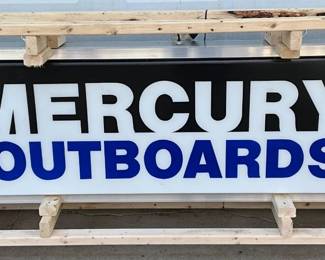 ‘Mercury Outboards’ Lighted Lexan Can Sign, 72in x 24in, Rewired and Functional