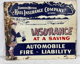 DS Farmers Mutual Hail Insurance Company Metal Sign, 22×18 Inches