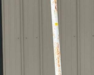 Early Station Light Pole with Porcelain Shade and Metal Base