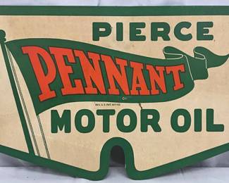 Early Pierce Pennant Motor Oil Cardboard Radiator Guard Advertisement, 20×12 
