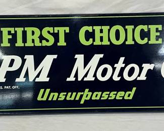 RPM Motor Oil Rack Sign, 22in x 9in
