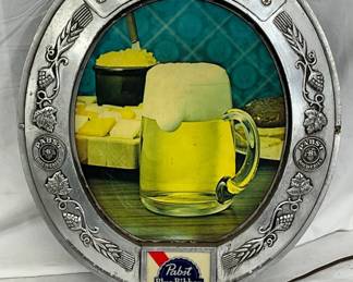 Pabst Blue Ribbon Lexan Light-Up Beer Sign, 14in x 17in