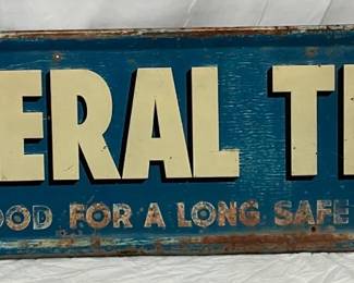 Emb. ‘Federal Tires’ Metal Sign, 61 x 16 Inches