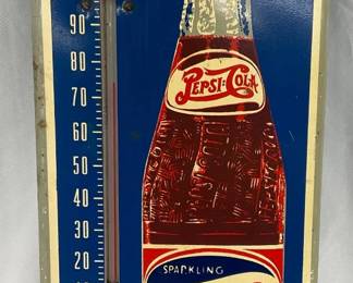 Pepsi-Cola  Metal Thermometer, 6 1/2 x 16 Inches