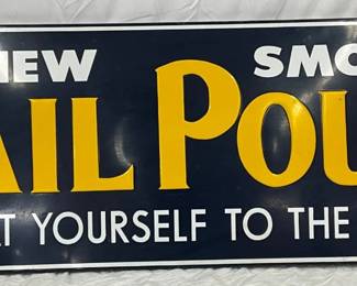Mail Pouch Tobacco Emb. Metal Sign, 61in x 21in