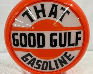 Gulf Plastic Body Gas Pump Globe, 16in, with One Cracked Lens