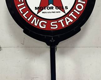 Texaco DS Lollipop Sidewalk Sign, 30-Inch Metal Sign on Stand