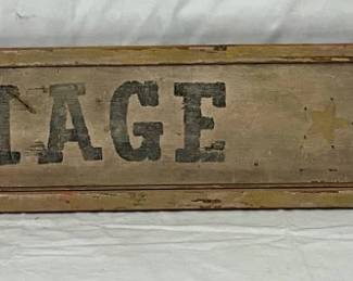 ‘Carriage Shop’  SS Wooden Sign, 67in x 9in