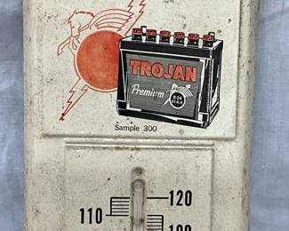 Trojan Batteries ‘Brach Auto Supplies’ Thermometer, 4 1/2 x 14 Inches